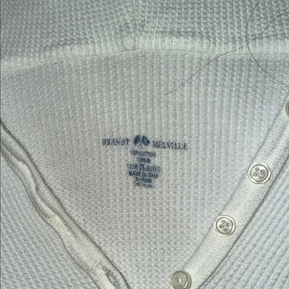 Brandy Melville White knit Hooded Top - Picture 2 of 2